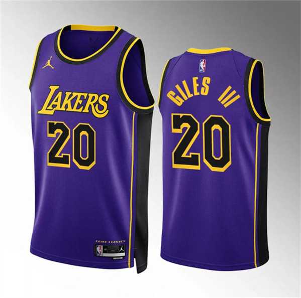 Mens Los Angeles Lakers #20 Harry Giles Iii Purple Statement Edition Stitched Basketball Jersey Dzhi->->NBA Jersey